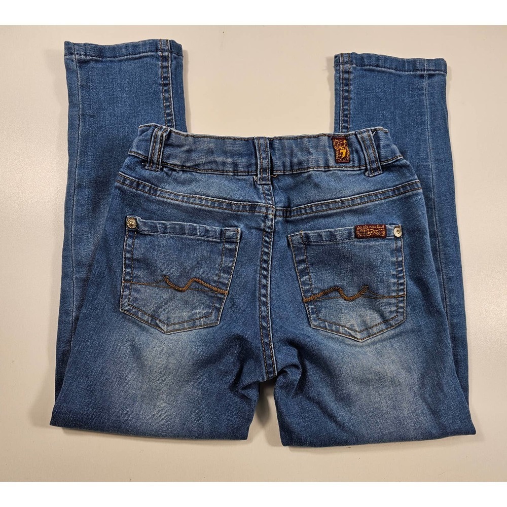7 for all mankind girls size 8 jeans adjustable waist ankle midrise
